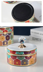 Crystal Ball Jewelry Box Ceramic Storage Jar Desktop Storage Organization Box Porcelain Decorative Tank Home Decoration - Grand Goldman