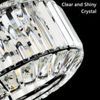 Crystal Semi Flush Mount Ceiling Light, Black Kitchen Lighting Fixtures Ceiling, Modern Bedroom Chandelier Living Room Light Fixtures Ceiling Mount, Bathroom Ceiling Light for Entryway Hallway - Grand Goldman