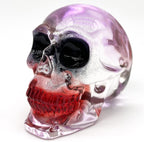 Crystal Skull Head Statues Clear Skull Figurines K9 Glass Skull Gemstone Halloween Decor Gifts for Women Plating Green 2.8" - Grand Goldman
