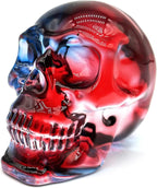 Crystal Skull Head Statues Clear Skull Figurines K9 Glass Skull Gemstone Halloween Decor Gifts for Women Plating Green 2.8" - Grand Goldman