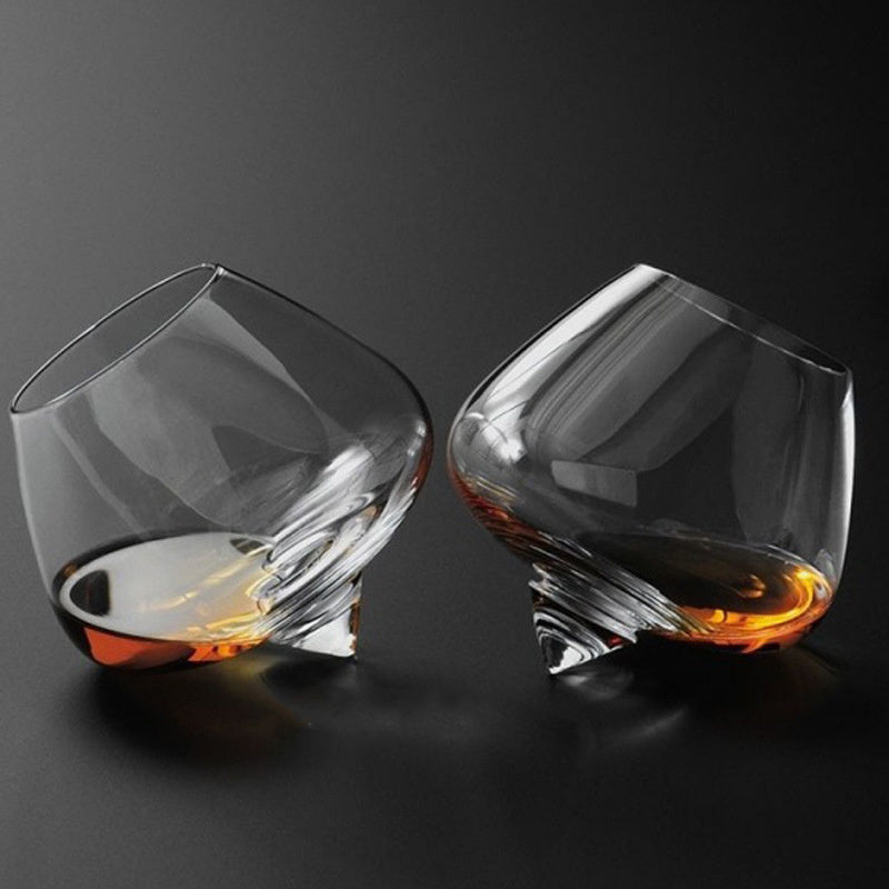 Crystal Wine Glass Cup Wide Belly Whiskey Glass Drinking Tumbler Cocktail Wine Glass - Grand Goldman