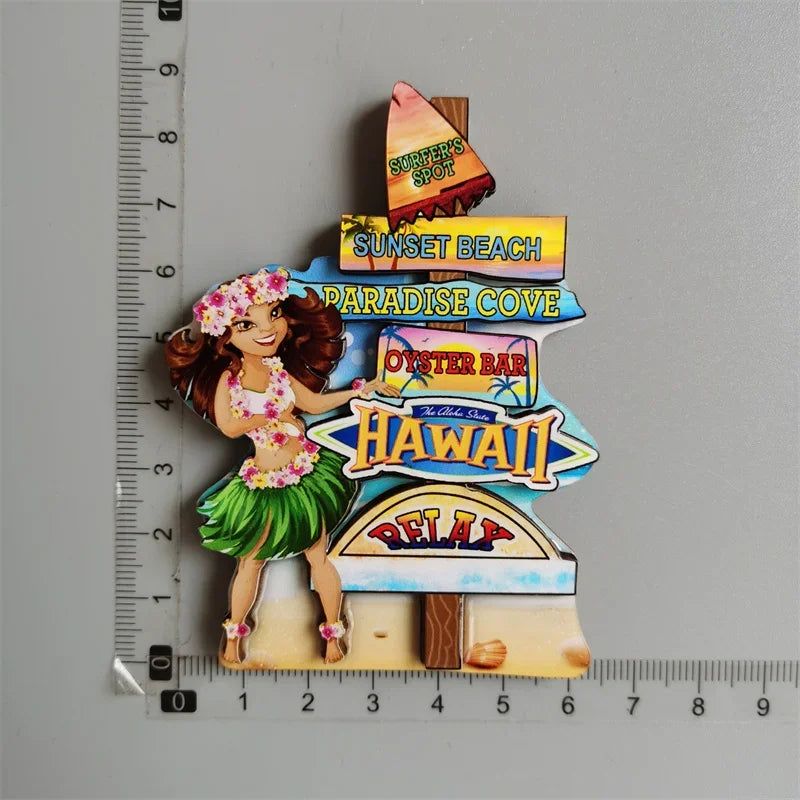 Cuba  SriLanka Mexico Turkey India Italy Netherlands Puerto Rico Malaysia Mauritius USA Philippines Magnetic Wood Fridge sticker - Grand Goldman
