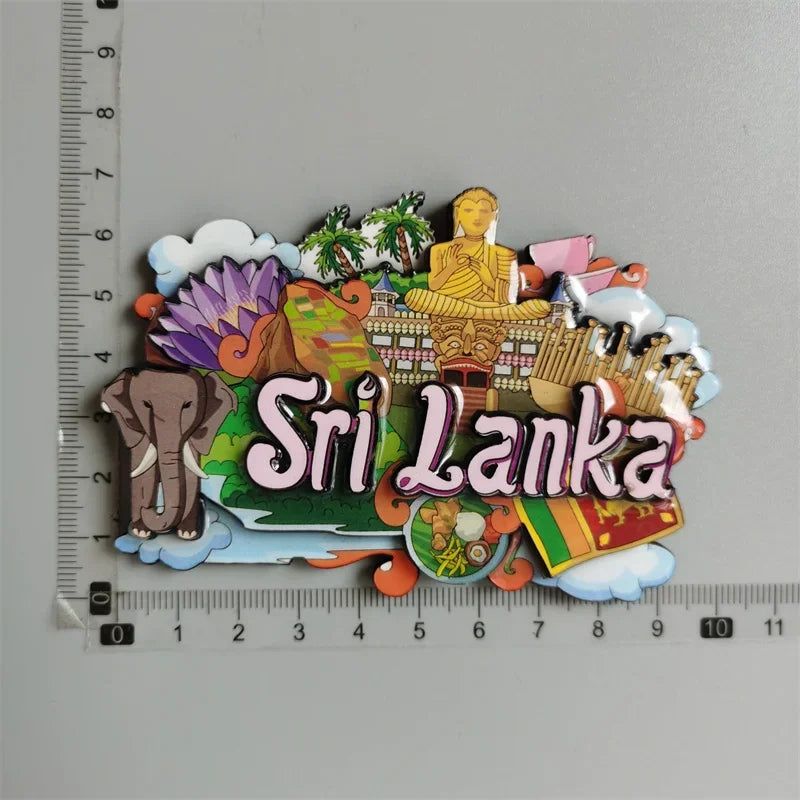 Cuba  SriLanka Mexico Turkey India Italy Netherlands Puerto Rico Malaysia Mauritius USA Philippines Magnetic Wood Fridge sticker - Grand Goldman