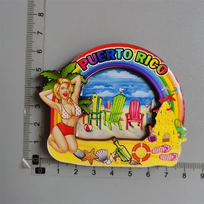 Cuba  SriLanka Mexico Turkey India Italy Netherlands Puerto Rico Malaysia Mauritius USA Philippines Magnetic Wood Fridge sticker - Grand Goldman