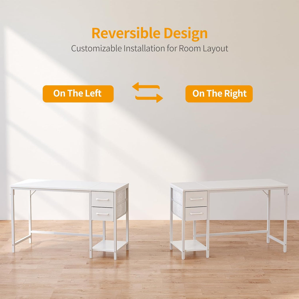 CubiCubi Computer Desk with 2 Drawers, 40 Inch Small Home Office Desk Study Writing Table, Rustic Brown - Grand Goldman