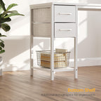 CubiCubi Computer Desk with 2 Drawers, 40 Inch Small Home Office Desk Study Writing Table, Rustic Brown - Grand Goldman