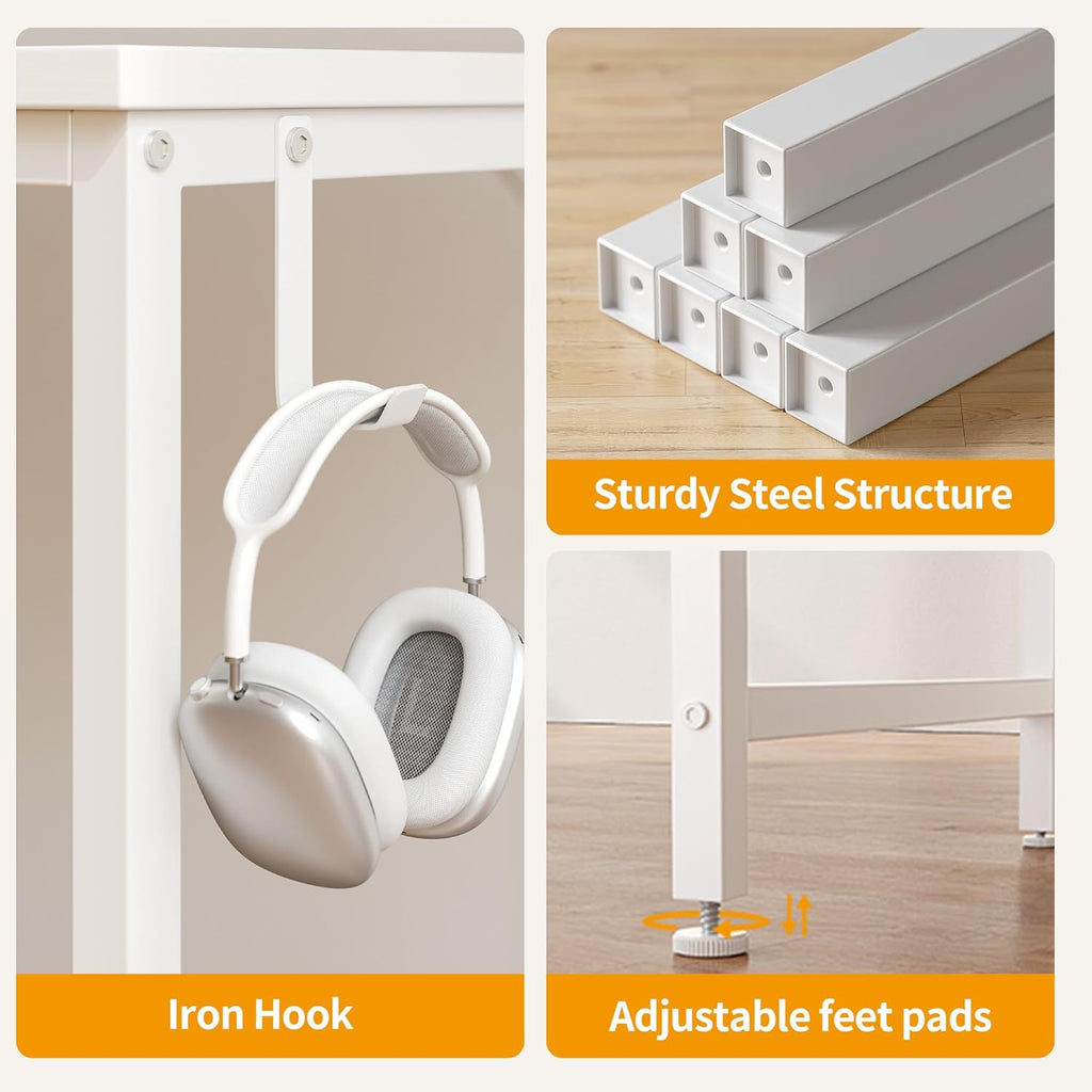 CubiCubi Computer Desk with 2 Drawers, 40 Inch Small Home Office Desk Study Writing Table, Rustic Brown - Grand Goldman