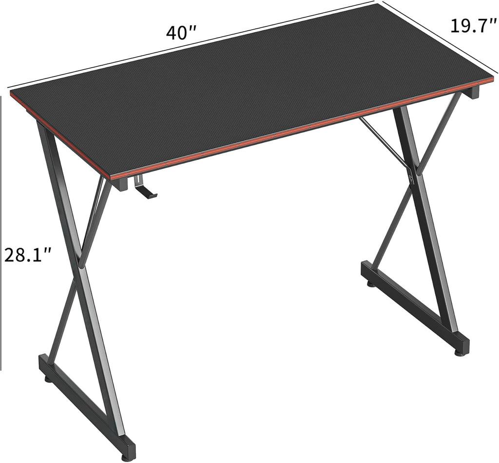 CubiCubi Gaming Desk 32 Inch PC Computer Desk, Home Office Desk Table Gamer Workstation, Simple Game Table, Black - Grand Goldman