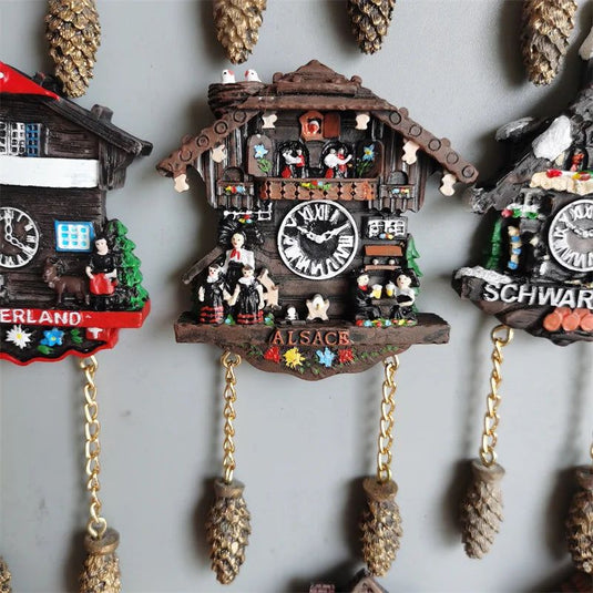 Cuckoo Clock Refrigerator Stickers Swiss Switzerland Alsace France Germany Austria Fridge Magnets tourist Souvenir - Grand Goldman