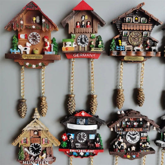 Cuckoo Clock Refrigerator Stickers Swiss Switzerland Alsace France Germany Austria Fridge Magnets tourist Souvenir - Grand Goldman