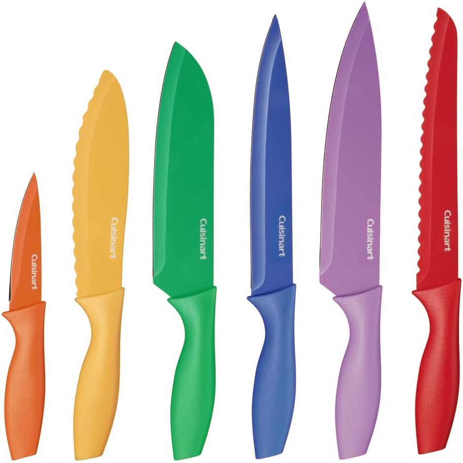 Cuisinart 12-Piece Kitchen Knife Set, Multicolor Advantage Cutlery, C55-01-12PCKS - Grand Goldman