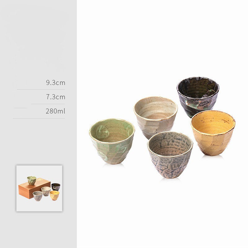Cup Set Japanese Retro Hospitality Ceramic Tea Set Housewarming Gift - Grand Goldman