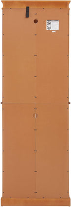 Curio Cabinet 71" Lighted Glass Display Cabinet, Display Curio Cabinet with Adjustable Glass Shelves Vintage, China Cabinet Light Bulb Included, Curio Storage Cabinet & 6 Shelves(Dark Oak) - Grand Goldman