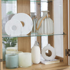 Curio Cabinet 71" Lighted Glass Display Cabinet, Display Curio Cabinet with Adjustable Glass Shelves Vintage, China Cabinet Light Bulb Included, Curio Storage Cabinet & 6 Shelves(Dark Oak) - Grand Goldman