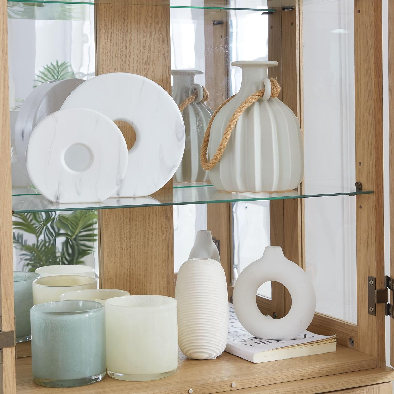 Curio Cabinet 71" Lighted Glass Display Cabinet, Display Curio Cabinet with Adjustable Glass Shelves Vintage, China Cabinet Light Bulb Included, Curio Storage Cabinet & 6 Shelves(Dark Oak) - Grand Goldman