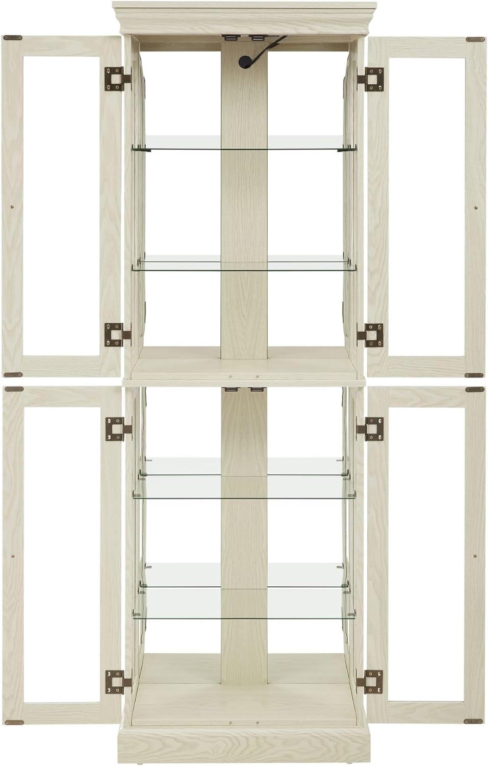 Curio Cabinet 71" Lighted Glass Display Cabinet, Display Curio Cabinet with Adjustable Glass Shelves Vintage, China Cabinet Light Bulb Included, Curio Storage Cabinet & 6 Shelves(Dark Oak) - Grand Goldman