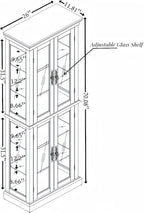 Curio Cabinet 71" Lighted Glass Display Cabinet, Display Curio Cabinet with Adjustable Glass Shelves Vintage, China Cabinet Light Bulb Included, Curio Storage Cabinet & 6 Shelves(Dark Oak) - Grand Goldman