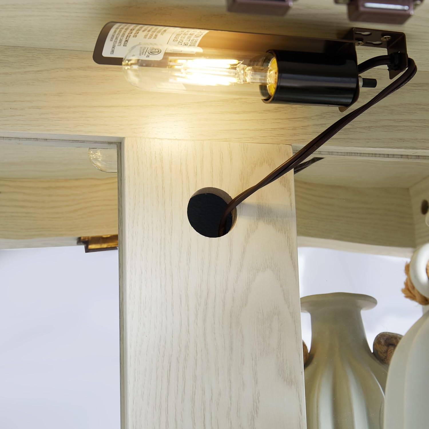 Curio Cabinet 71" Lighted Glass Display Cabinet, Display Curio Cabinet with Adjustable Glass Shelves Vintage, China Cabinet Light Bulb Included, Curio Storage Cabinet & 6 Shelves(Dark Oak) - Grand Goldman