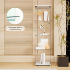 Curio Cabinet Glass Display Case for Collectibles with Door, 4 Display Shelves Showcase, 64.2”Hx16.9''Lx 14.6''W Black - Grand Goldman