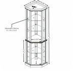 Curio Corner Cabinet, Lighted Glass Display Cabinet, Tempered Glass Door and Shelve, Wood Corner China Cabinet Inclued Bulb, Curio Cabinet Rack for Living Room (White, 16.5" L 16.5" W 70" H) - Grand Goldman