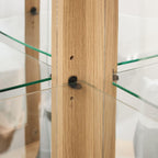 Curio Corner Cabinet, Lighted Glass Display Cabinet, Tempered Glass Door and Shelve, Wood Corner China Cabinet Inclued Bulb, Curio Cabinet Rack for Living Room (White, 16.5" L 16.5" W 70" H) - Grand Goldman