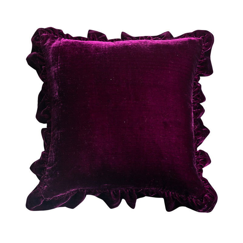 Cushion Lace Throw Pillow Solid Color Sofa Waist Pillow Bed Head Pillow Pillow Cover - Grand Goldman