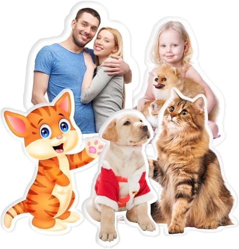 Custom Pet Pillow, 16" Personalized Pet Photo DIY Molding 3D Shaped Pillow, Cat Pillow for Distinct Gift, Thanksgiving, Valentine’s Day, Christmas(Double Side 16 inch) - Grand Goldman