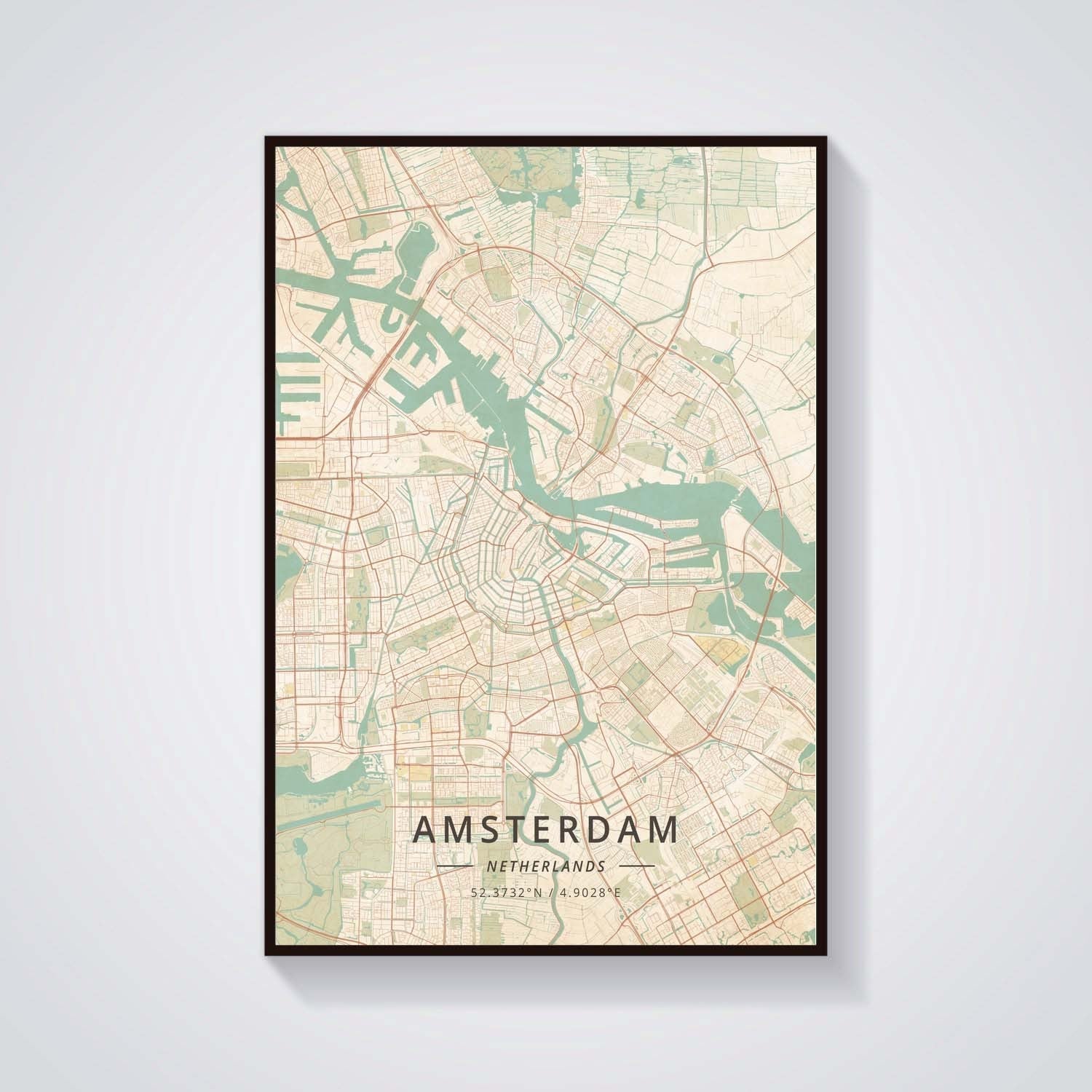 Custom World Map Canvas Painter House Decorative Poster - Grand Goldman