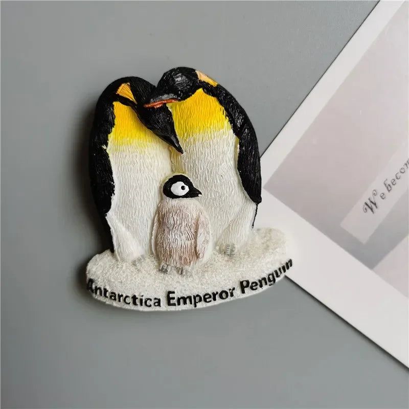 Cute Animal Fridge Magnets JAKARTA Indonesia Antarctic Penguin 3D Resin Refrigerator Magnet Souvenir Decorative Magnets - Grand Goldman