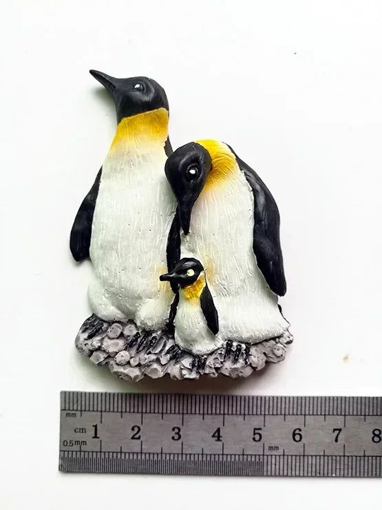 Cute Animal Fridge Magnets JAKARTA Indonesia Antarctic Penguin 3D Resin Refrigerator Magnet Souvenir Decorative Magnets - Grand Goldman