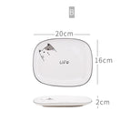 Cute Breakfast Rectangular Plate Tableware Ceramic Simple - Grand Goldman