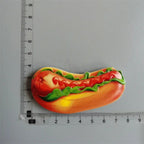 Cute Imitation Food Fridge Magnets Hot Dog Pizza Refrigerator Magnet Stickers Paste Egg Bread Chili Hamburger Kitchen Decorate - Grand Goldman