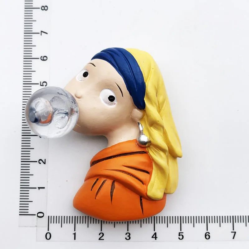 Cute Van Gogh Refrigerator Magnets Cartoon Magnetic Stickers Resin Souvenir Fridge Decoration Table Lamp Gift for Kids Birthday - Grand Goldman