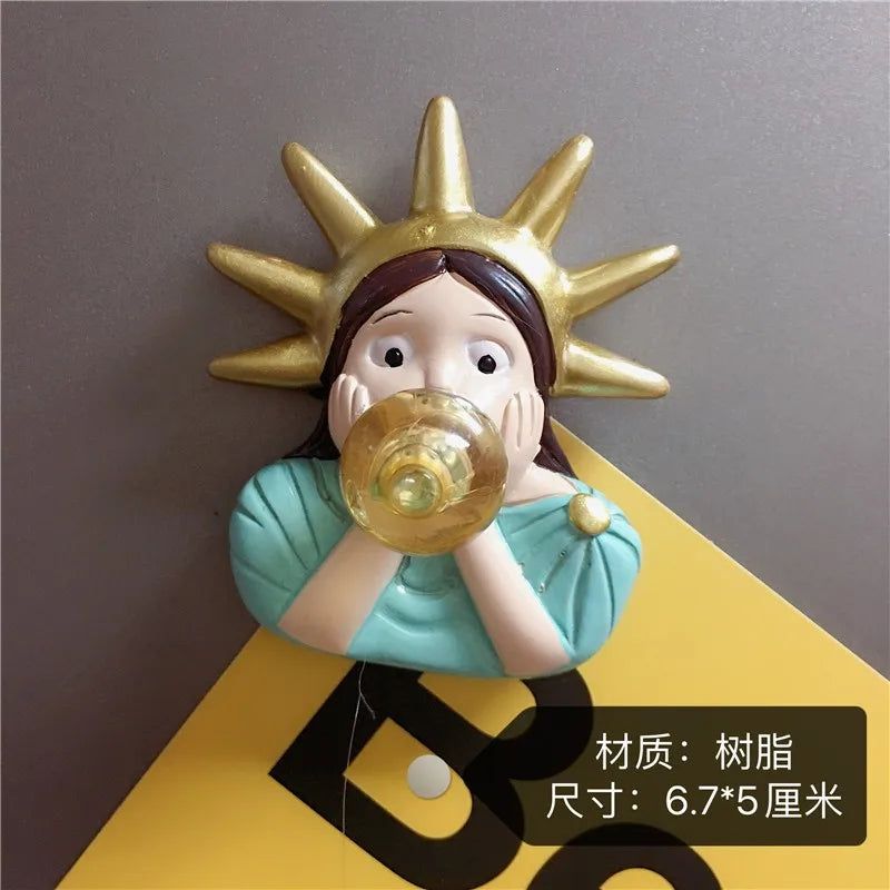 Cute Van Gogh Refrigerator Magnets Cartoon Magnetic Stickers Resin Souvenir Fridge Decoration Table Lamp Gift for Kids Birthday - Grand Goldman