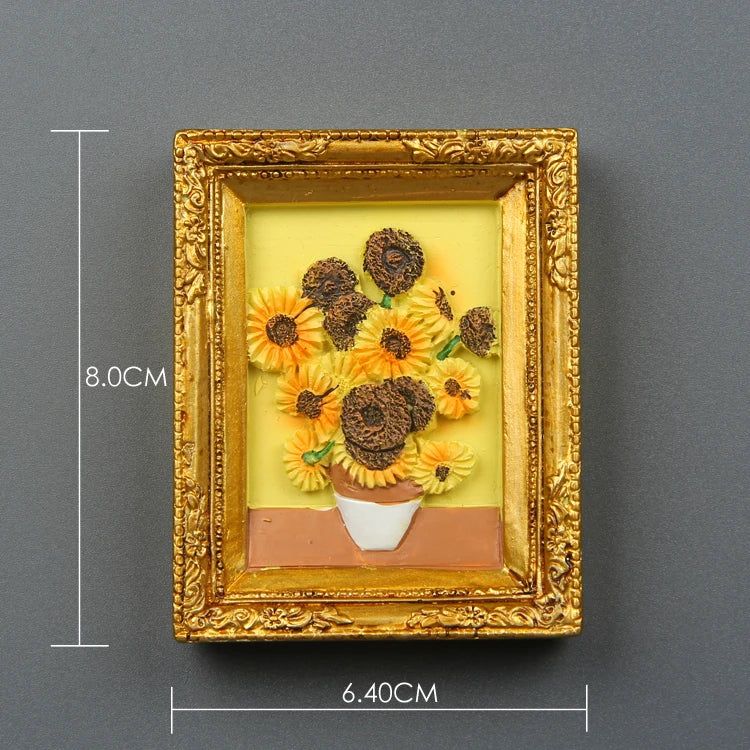 Cute Van Gogh Refrigerator Magnets Cartoon Magnetic Stickers Resin Souvenir Fridge Decoration Table Lamp Gift for Kids Birthday - Grand Goldman