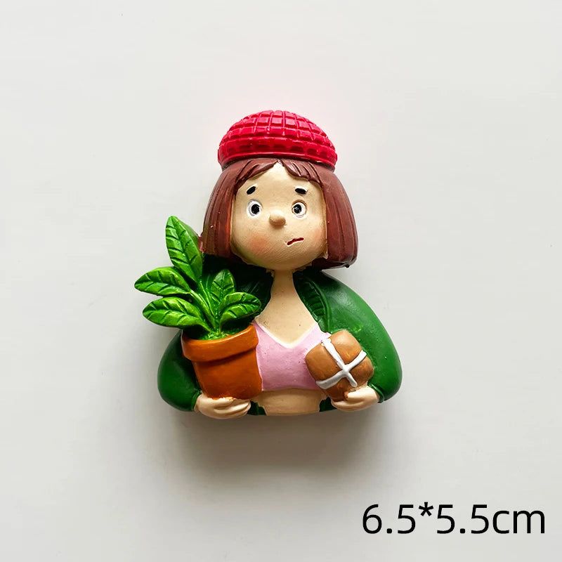 Cute Van Gogh Refrigerator Magnets Cartoon Magnetic Stickers Resin Souvenir Fridge Decoration Table Lamp Gift for Kids Birthday - Grand Goldman