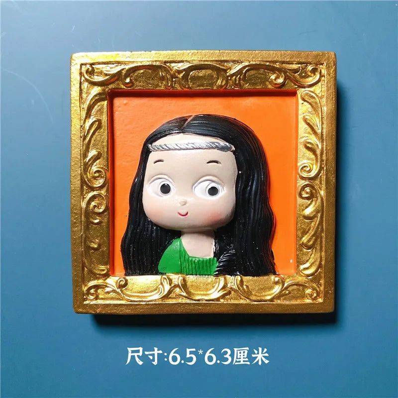 Cute Van Gogh Refrigerator Magnets Cartoon Magnetic Stickers Resin Souvenir Fridge Decoration Table Lamp Gift for Kids Birthday - Grand Goldman