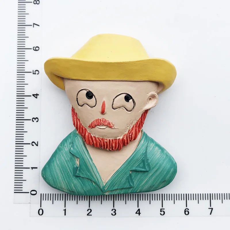 Cute Van Gogh Refrigerator Magnets Cartoon Magnetic Stickers Resin Souvenir Fridge Decoration Table Lamp Gift for Kids Birthday - Grand Goldman