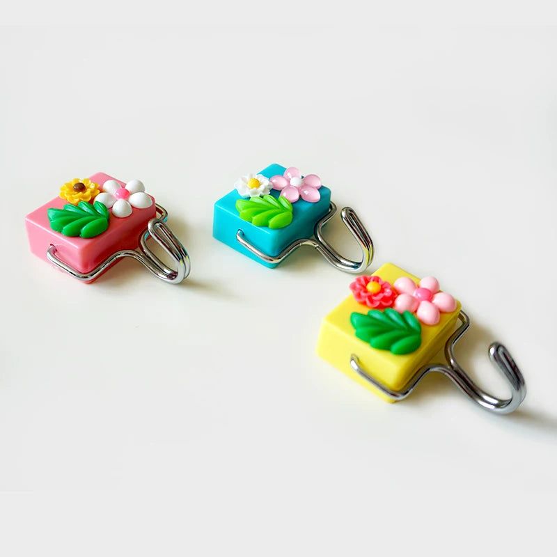 Cute flower Magnet Hook Refrigerator Magnet Creative Kitchen fridge stickers decoretion Seamless Hook Magnet Magnetic Hook - Grand Goldman