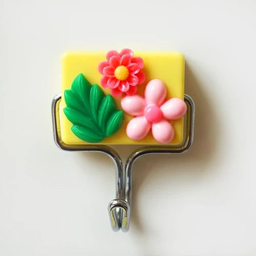 Cute flower Magnet Hook Refrigerator Magnet Creative Kitchen fridge stickers decoretion Seamless Hook Magnet Magnetic Hook - Grand Goldman
