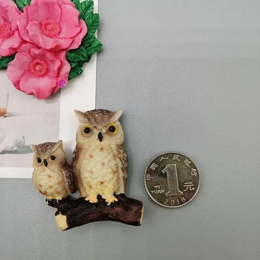 Cute Animal Fridge Magnets  Simulation Owl Panda Tortoise  Cute Magnets Refrigerator Sticker Hone Kitchen Decoration Kids Gifts - Grand Goldman