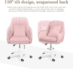 Cute Office Chair Home Computer Chairs Adjustable Task Chairs Modern Office Chair Makeup Chair 360° Swivel Computer Chair Mid Back Chair. - Grand Goldman