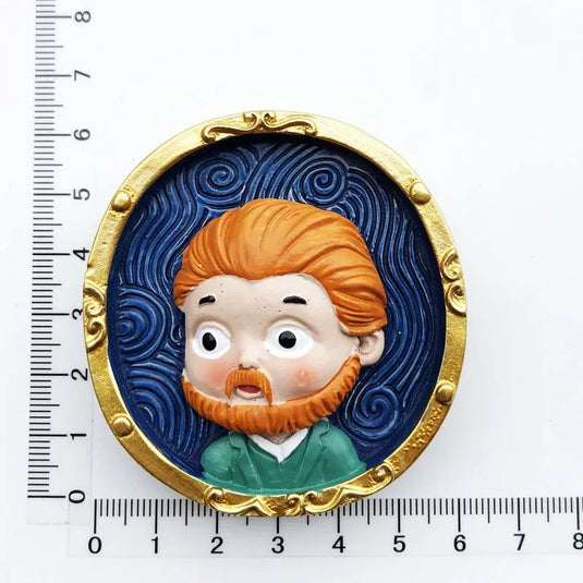 Cute Van Gogh Refrigerator Magnets Cartoon Magnetic Stickers Resin Souvenir Fridge Decoration Table Lamp Gift for Kids Birthday - Grand Goldman