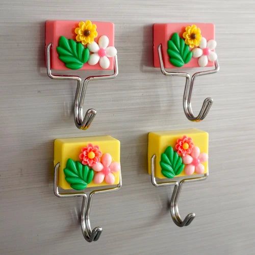 Cute flower Magnet Hook Refrigerator Magnet Creative Kitchen fridge stickers decoretion Seamless Hook Magnet Magnetic Hook - Grand Goldman