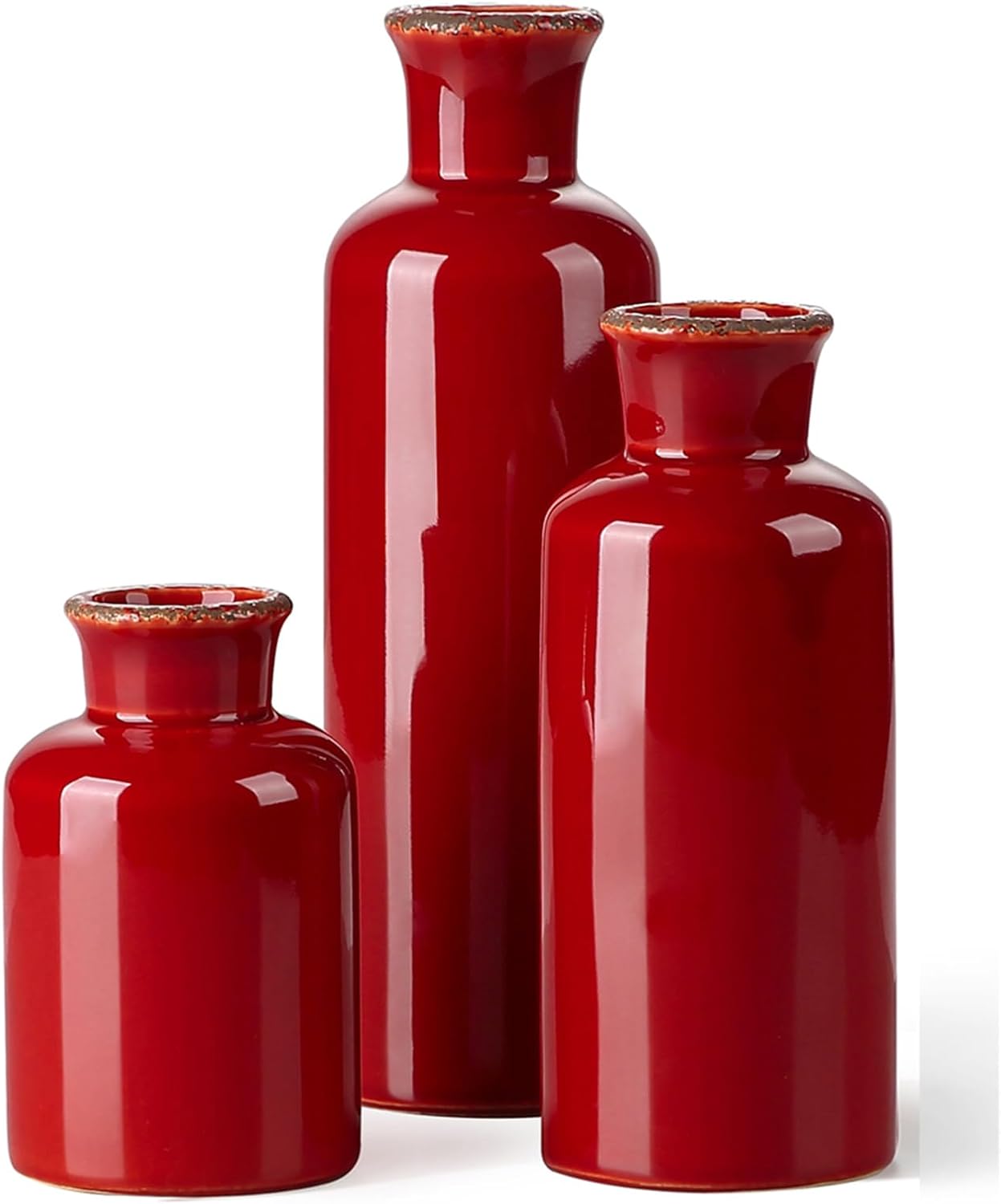 CwlwGO- Ceramic vase 3 Piece Set, Small Flower vase for Home Decoration, Modern Farmhouse Decoration, Living Room,Table Shelf, Centerpieces Decoration, Fireplace and Entrance Decoration-Multicolor…… - Grand Goldman