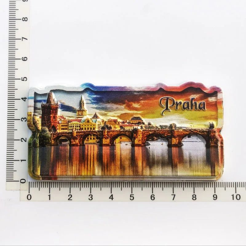 Czech Prague Old Town Charles Bridge Cultural Landscape Tourism Souvenir Craft Decoration Refrigerator Sticker Home Decor Gifts - Grand Goldman