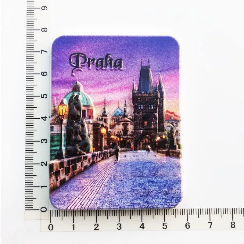 Czech Prague Old Town Charles Bridge Cultural Landscape Tourism Souvenir Craft Decoration Refrigerator Sticker Home Decor Gifts - Grand Goldman
