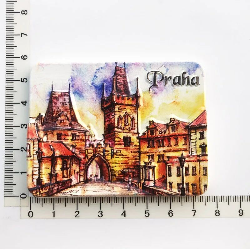 Czech Prague Old Town Charles Bridge Cultural Landscape Tourism Souvenir Craft Decoration Refrigerator Sticker Home Decor Gifts - Grand Goldman