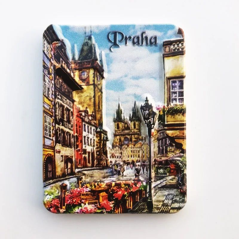 Czech Prague Old Town Charles Bridge Cultural Landscape Tourism Souvenir Craft Decoration Refrigerator Sticker Home Decor Gifts - Grand Goldman