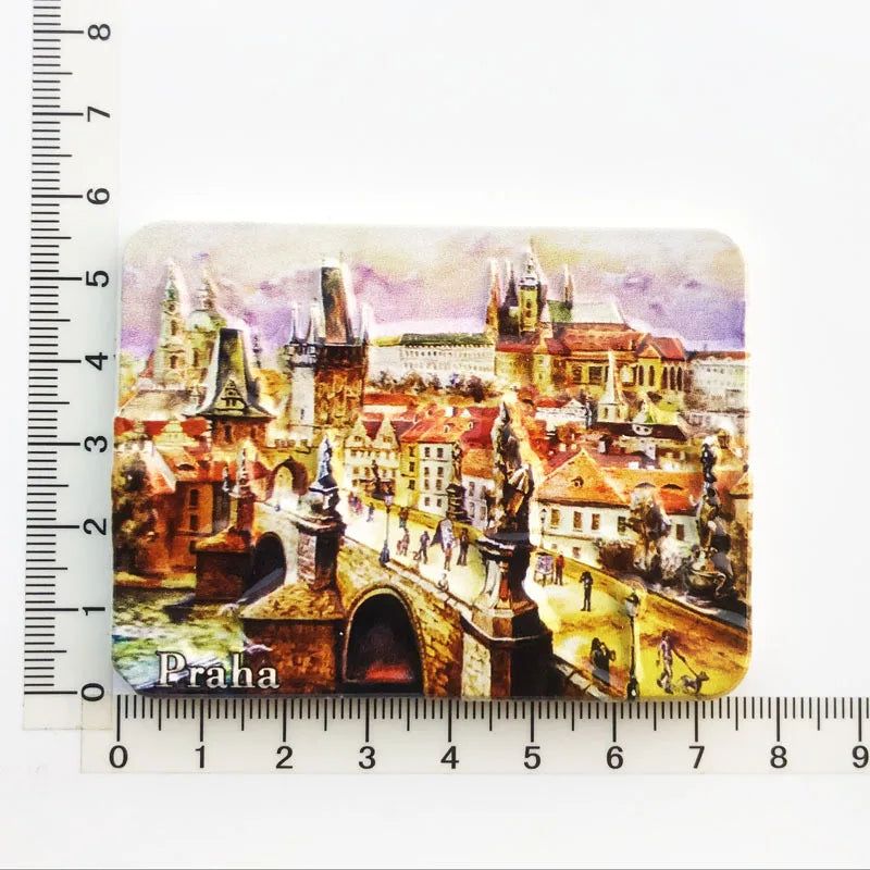 Czech Prague Old Town Charles Bridge Cultural Landscape Tourism Souvenir Craft Decoration Refrigerator Sticker Home Decor Gifts - Grand Goldman